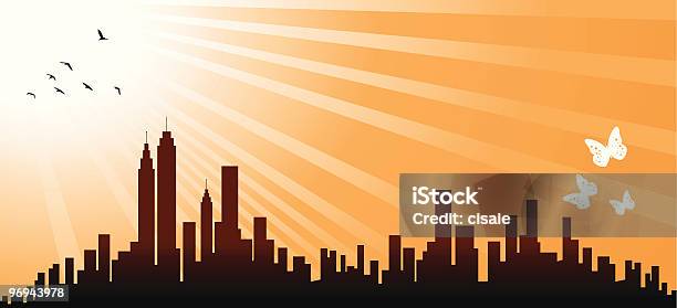 Yelow Stadt Skyline Silhouette Mit Vögel Stock Vektor Art und mehr Bilder von Außenaufnahme von Gebäuden - Außenaufnahme von Gebäuden, Bauen, Baugewerbe