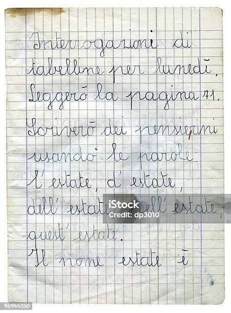 Photo libre de droit de Page De Copybook banque d'images et plus d'images libres de droit de Faire ses devoirs - Faire ses devoirs, Laissant une trace, Apprentissage