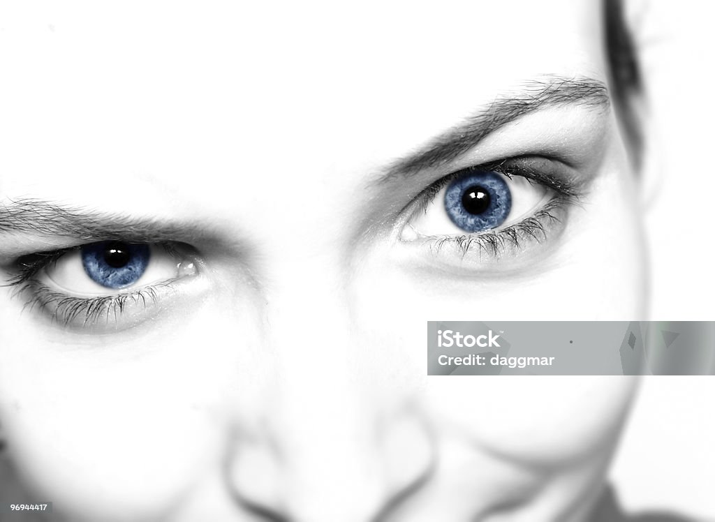 Mulher louca olhos - Foto de stock de Aberto royalty-free