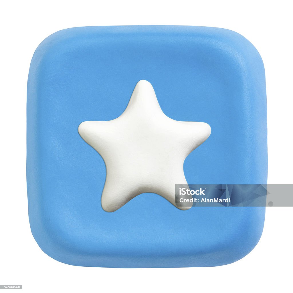 Blue plasticine Knopf mit Favoriten-Symbol - Lizenzfrei Blau Stock-Foto