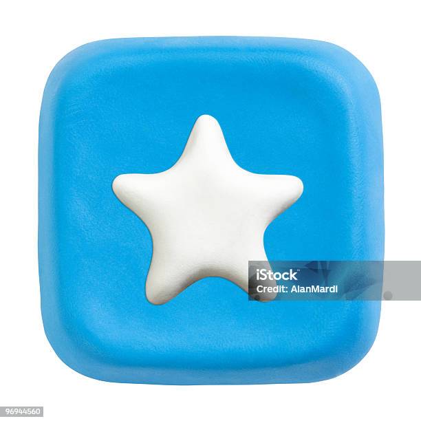 Blue Plasticine Knopf Mit Favoritensymbol Stockfoto und mehr Bilder von Blau - Blau, Clipping Path, Computertaste