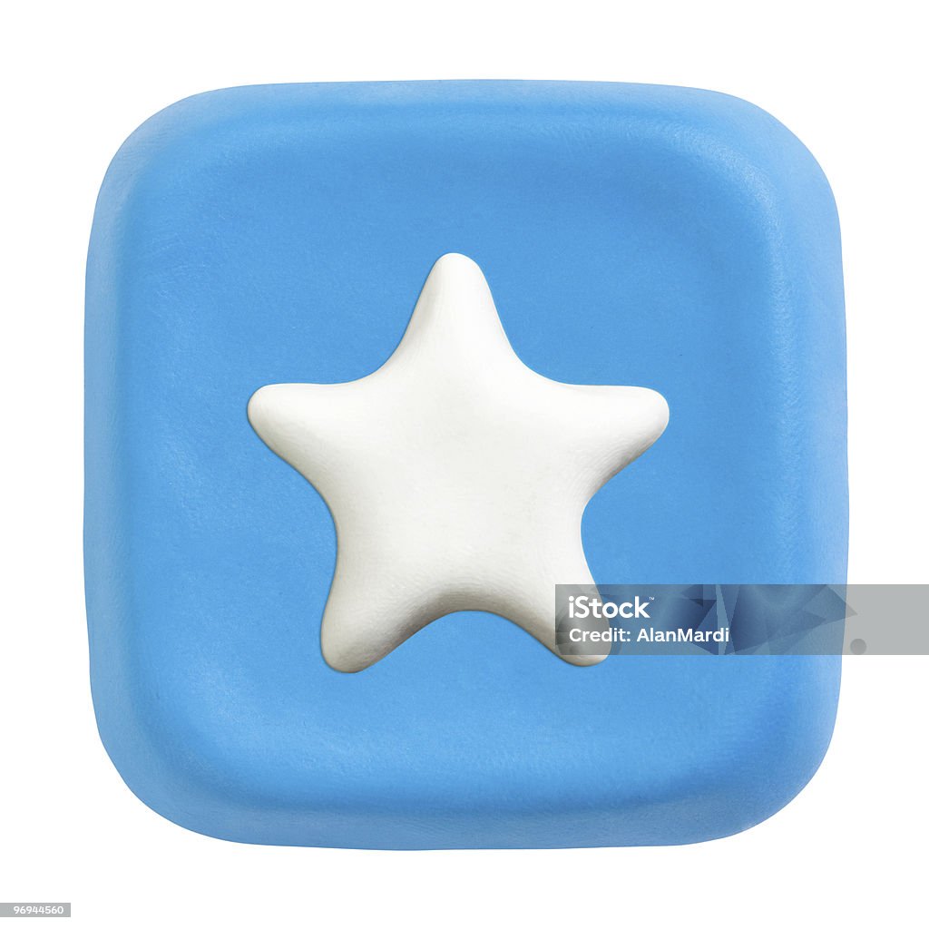 블루 plasticine 버튼을 즐겨찾기 아이콘크기 - 로열티 프리 0명 스톡 사진