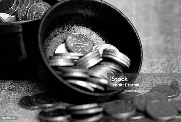 Singapore Coins Stock Photo - Download Image Now - Asia, Black And White, Bowl