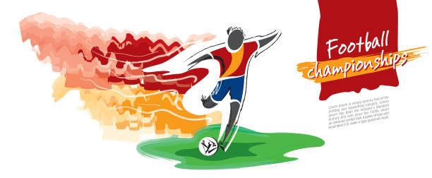 istock Football championship vector. Artistic figurative soccer character. 969453022