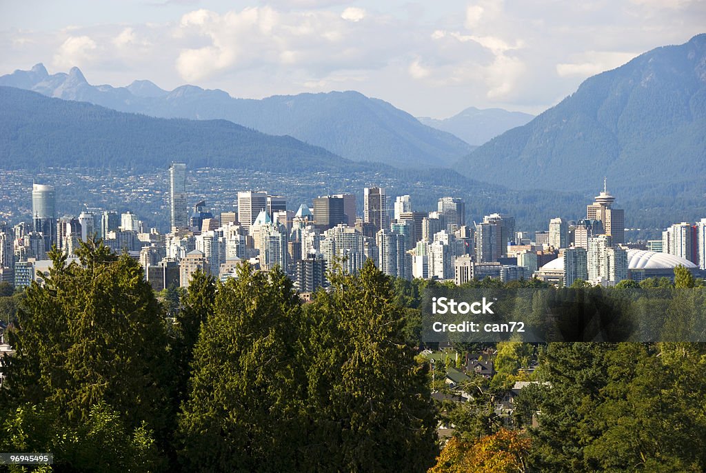 Estação do centro da cidade de Vancouver Horizonte - Royalty-free Cor verde Foto de stock