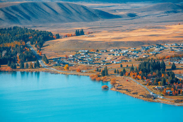 istock Lake Tekapo autumn view lookout from Mt. John 969456568