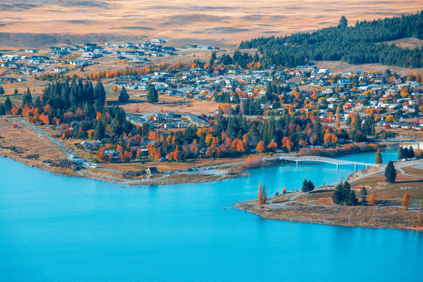 istock Lake Tekapo autumn view lookout from Mt. John 969456580