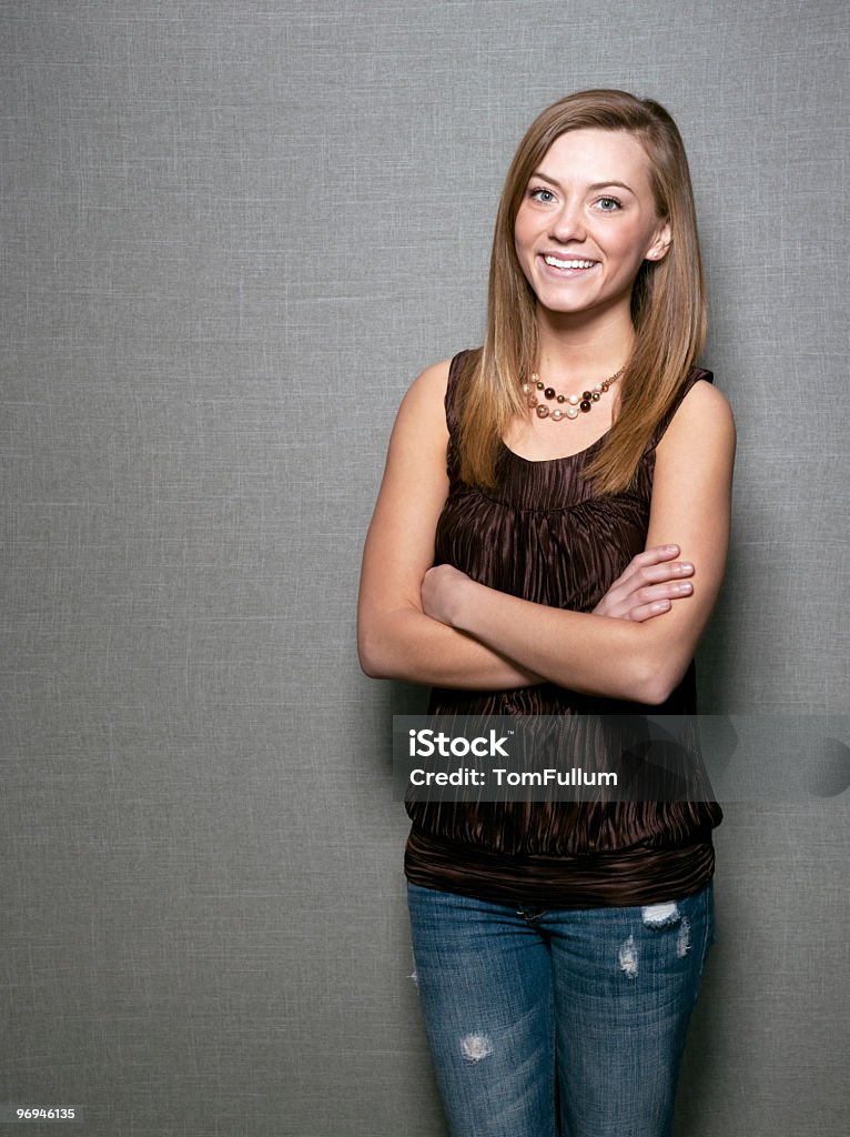 Confident Young Woman-Arms Crossed  18-19 Years Stock Photo