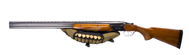 istock double-barreled weapon with patronage and ammunition, on a white background 969464682
