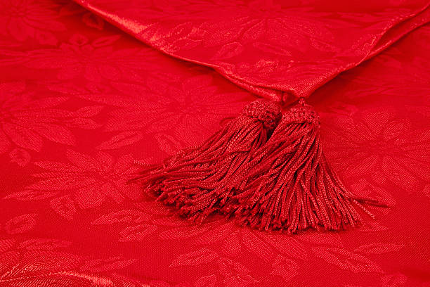 istock Red Christmas Floral Pattern With Tassles XL 96946552