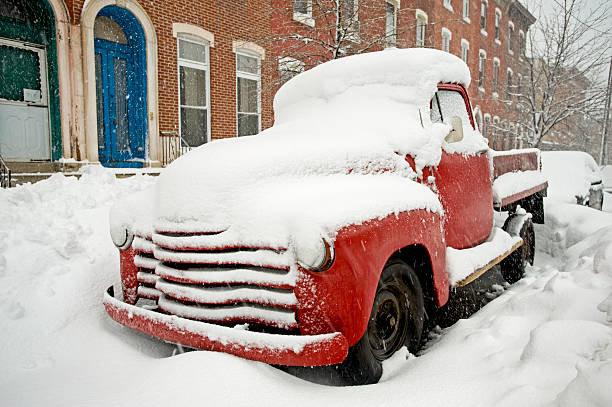 istock Vintage Truck in Blizzard 96946663