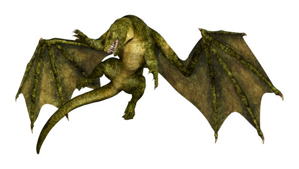istock 3D illustration fairy tale dragon on white 969473046