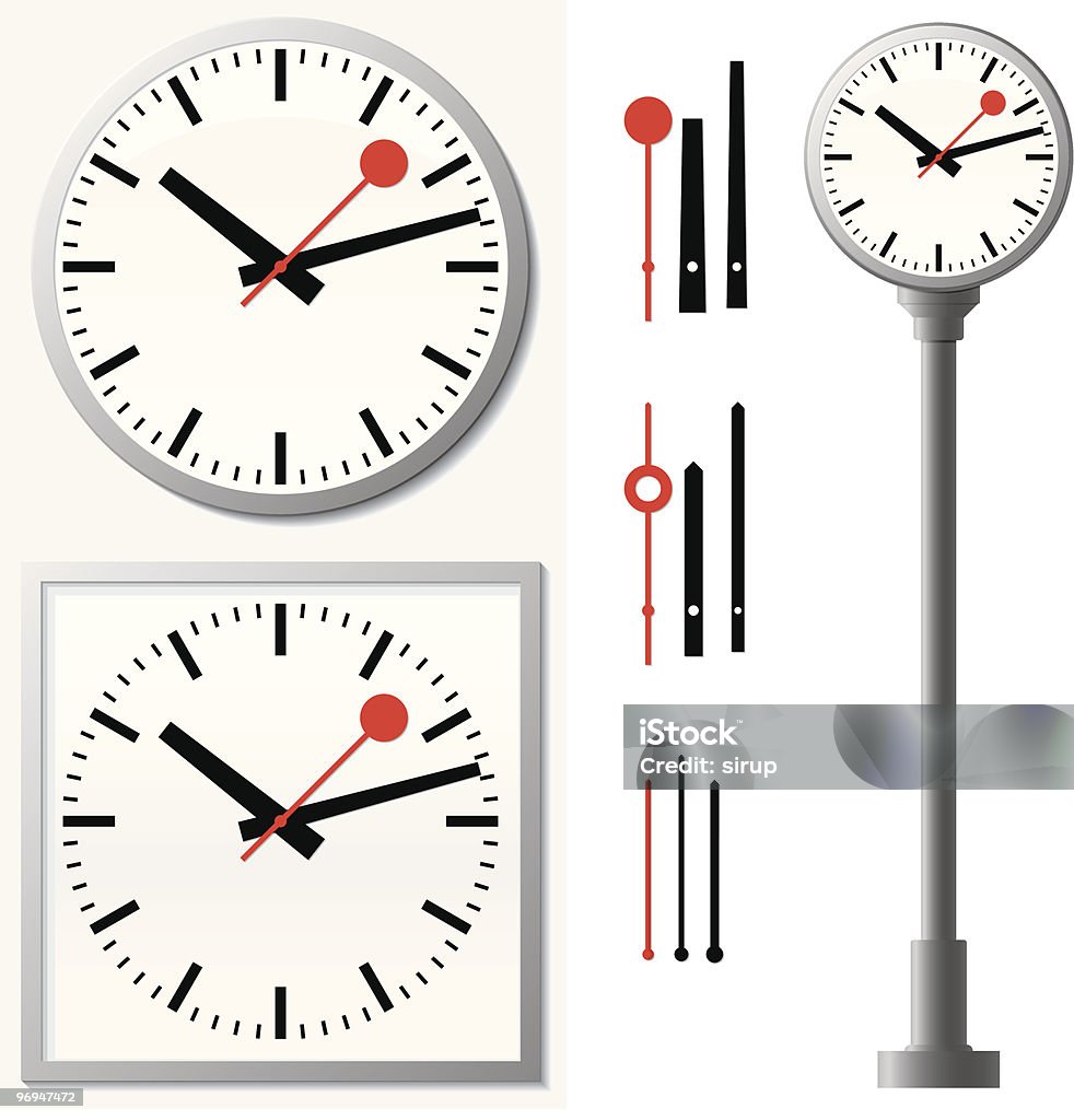 Estação relógio despertador/Relógio de parede - Vetor de Relógio royalty-free