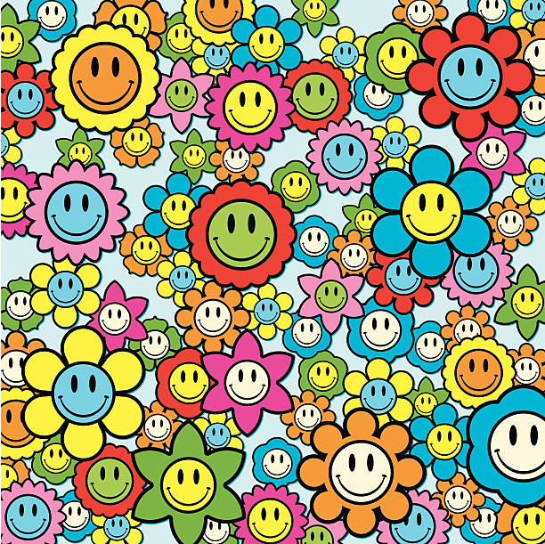 Colorful Smiley Face Flower Background Vector Stock Illustration - Download  Image Now - Anthropomorphic Smiley Face, Smiling, Daisy - iStock