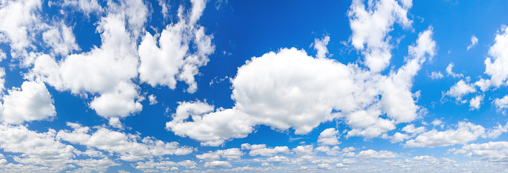 background from blue sky with white clouds. summer landscape panorama. panoramic view sky