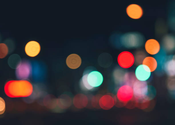Abstract light Colourful Night Blur Black Background