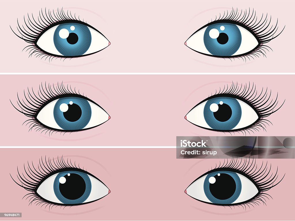 Fêmea de olhos azul-claro e escuro - Royalty-free Aberto arte vetorial