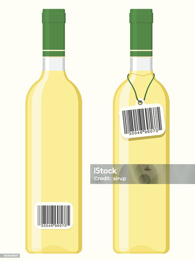 Garrafas de vinho com etiqueta de código de barras - Royalty-free Etiqueta - Mensagem arte vetorial