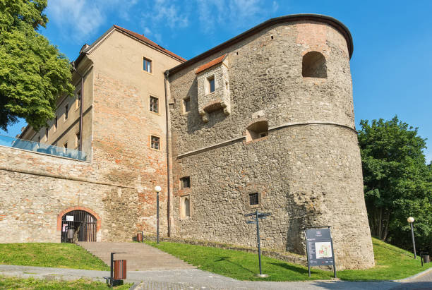 Bratislava castle. Bratislava, Slovakia May 24, 2018: Bratislava, Slovakia May 24, 2018: Bratislava castle. Bratislavsky Hrad close-up panorama with no people in sunny day. Exterior view of the castle in Bratislava. bratislava castle bratislava castle fort stock pictures, royalty-free photos & images