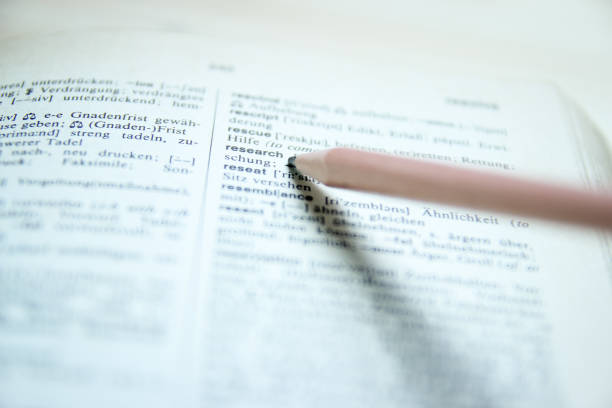 istock English - German Open Dictionary with Highlighted Word 