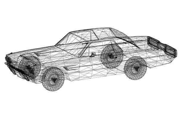 istock Classic Car Architect blueprint - isolated 969500646