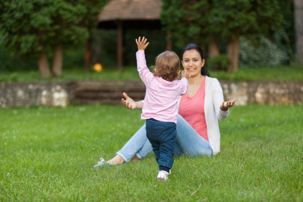 mother and daughter spending time together in nature