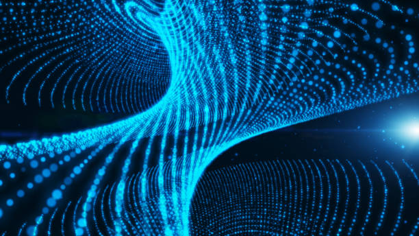 istock Abstract background with white and blue moving and flicker particles. Backdrop of bokeh. 969509130