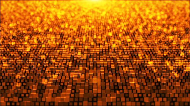 istock Abstract background with square yellow and gold moving and flicker particles. Backdrop of bokeh. 969510084