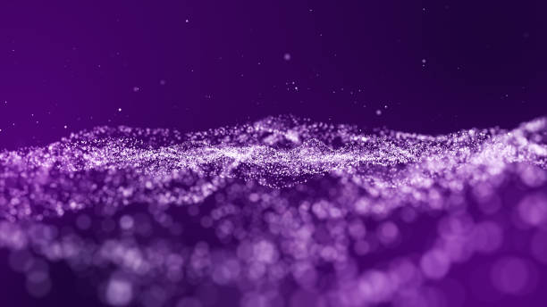 istock Dark purple and glow dust particle abstract background. 969510124