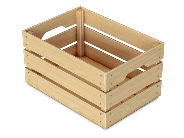 istock Wooden crate isolated on white background 969510812