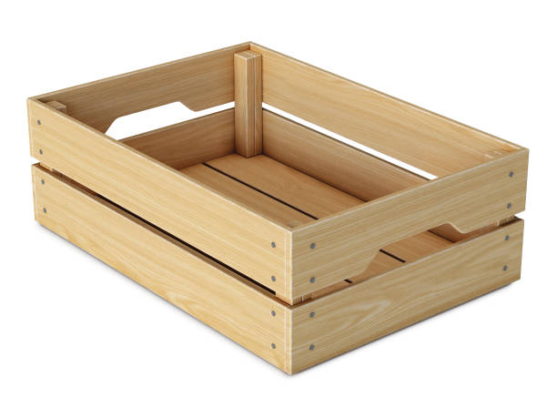 istock Wooden crate isolated on white background 969511306