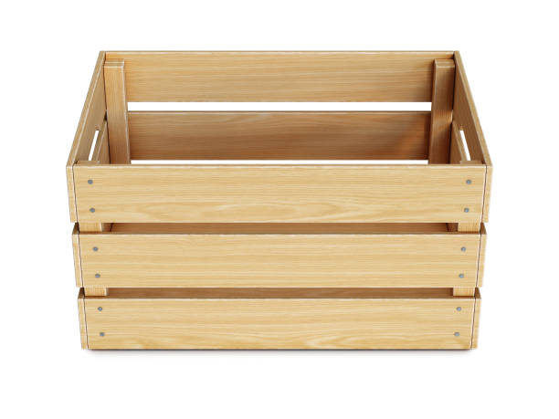 istock Wooden crate isolated on white background 969514124