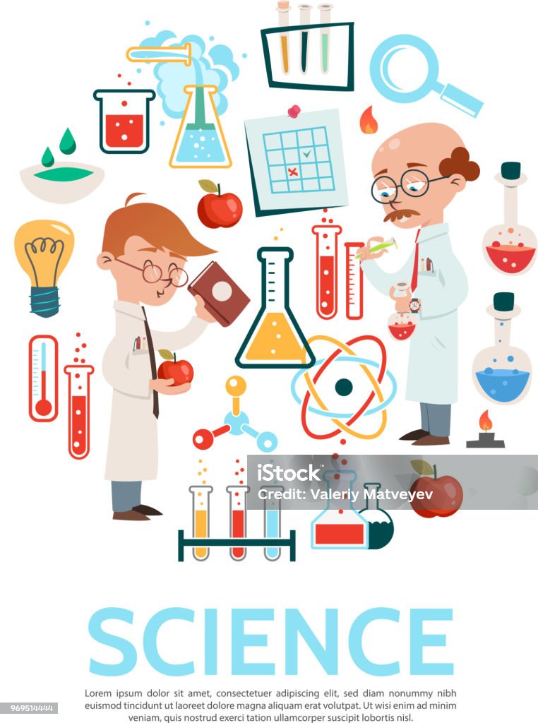 Round Science Flat Science Round Concept Stock Illustration - Download Image Now ...