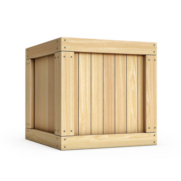 istock Wooden crate, cargo box isolated on white background 969514670