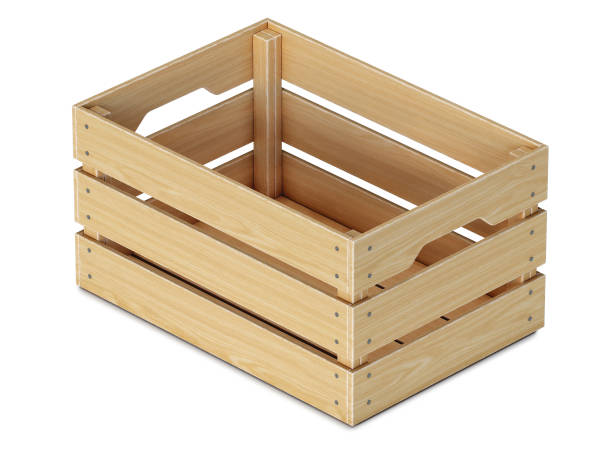 istock Wooden crate isolated on white background 969515094