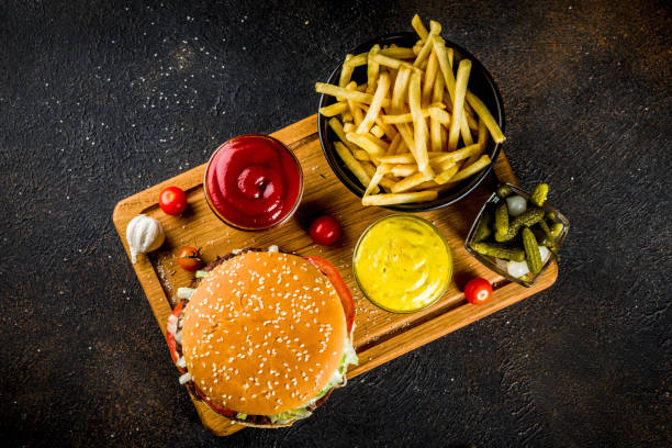 istock Hamburgers and party snacks 969515178