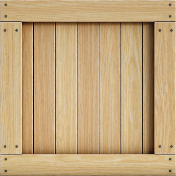Wooden crate, cargo box isolated on white background 3d rendering