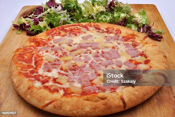 Home Made Italian Pizza With Salami And Cheese Stock Photo - Download Image Now - Cheese, Color Image, Food