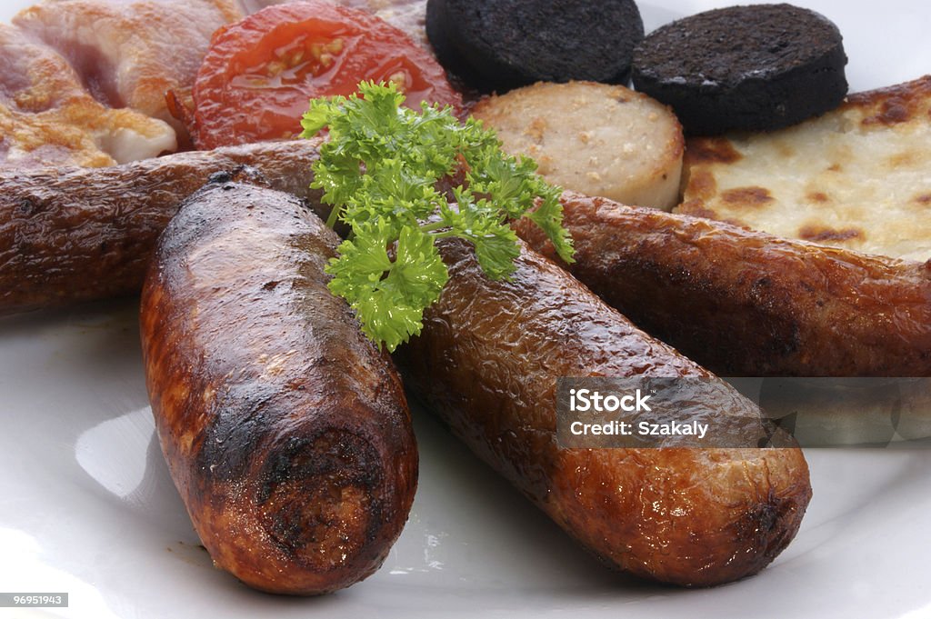 Traditionelles irisches Frühstück auf einer großen Platte - Lizenzfrei Blutwurst Stock-Foto