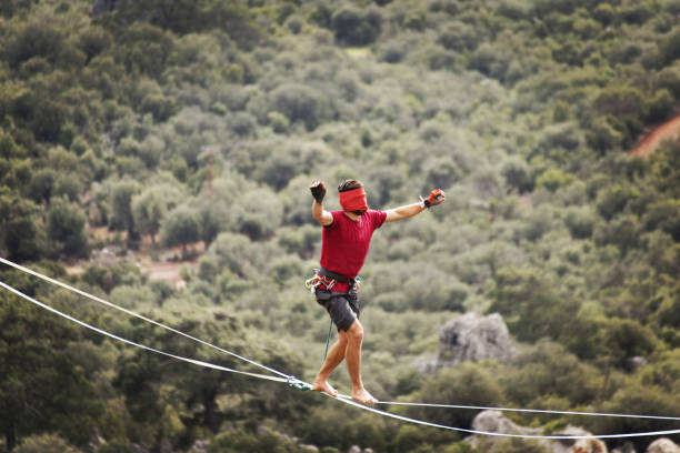istock Walk a line in the sky.Turkish Highline Carnival in Antalya. 969519896