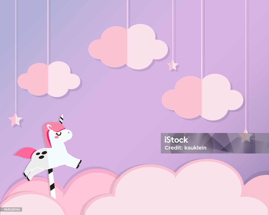 Ilustración de Unicornio De Color Rosa Las Nubes En El Cielo Violeta Experiencia En Corte De Papel Papel Artesanal Estilo Para Niños Y Guardería Diseño Invitaciones Banners y más Vectores Libres de Ilustración de Unicornio De Color Rosa Las Nubes En El Cielo Violeta Experiencia En Corte De Papel Papel Artesanal Estilo Para Niños Y Guardería Diseño Invitaciones Banners y más Vectores Libres de
