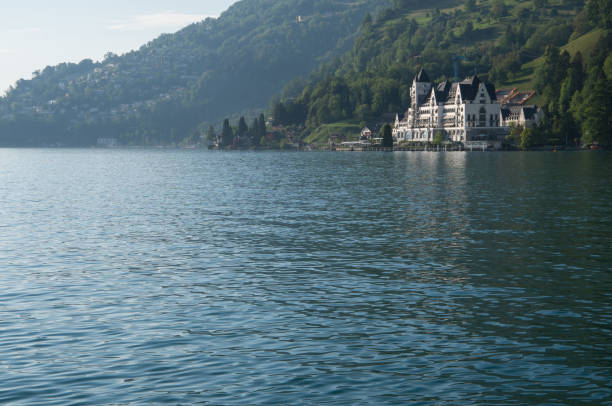 istock Lakeside hotel (mansion) in the alps 969531494
