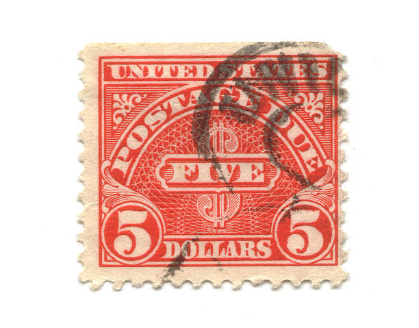 istock Old postage stamps from USA 5 Dollars 96953179
