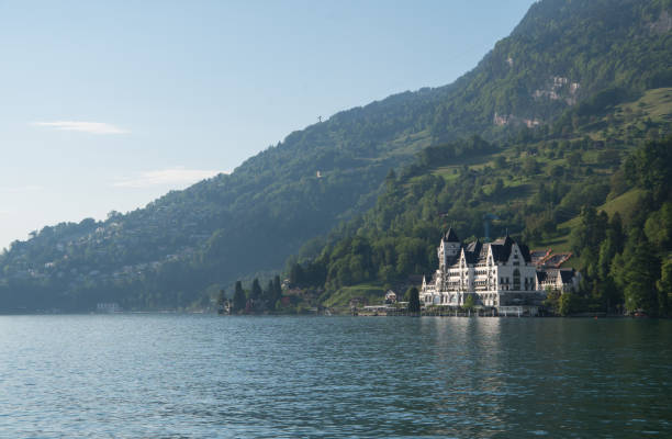 Lakeside hotel (mansion) in the alps