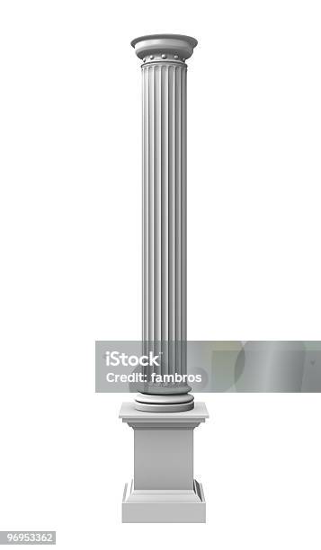 3 D Prestado Ilustración De Parte De Una Columna Blanco Foto de stock y más banco de imágenes de Arquitectura