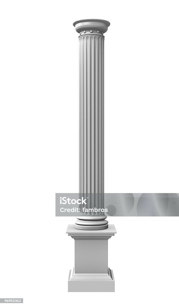 3 d considerada Ilustração de uma parte de uma coluna de branco - Foto de stock de Apoiado royalty-free