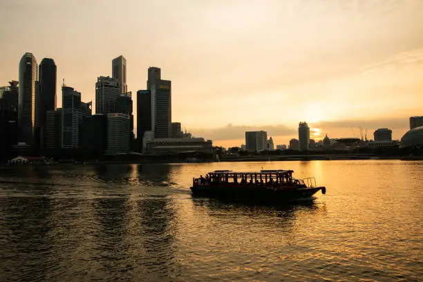 Sunset in an evening from Marinabaysands