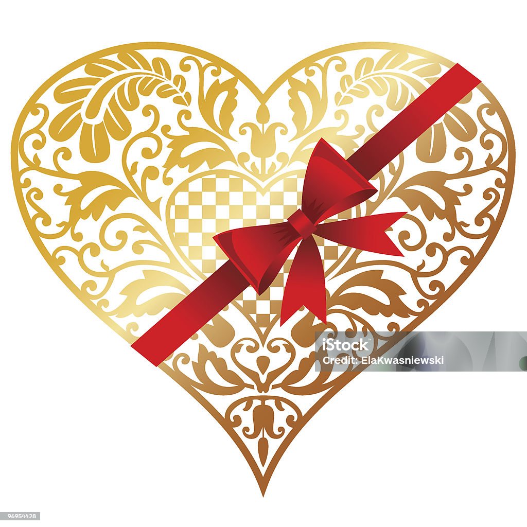 Coeur or - clipart vectoriel de Amour libre de droits