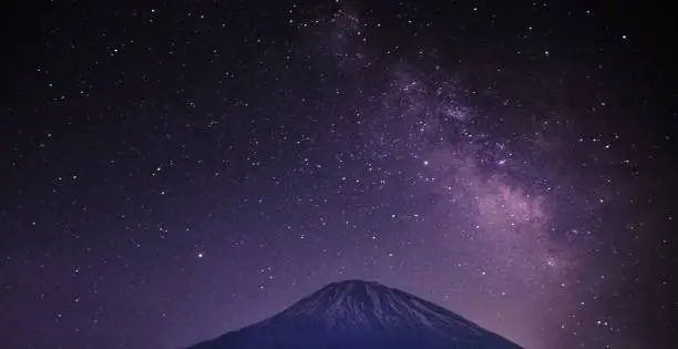 Amazing milkyway with the Mt.Yotei in Niseko, Hokkaido