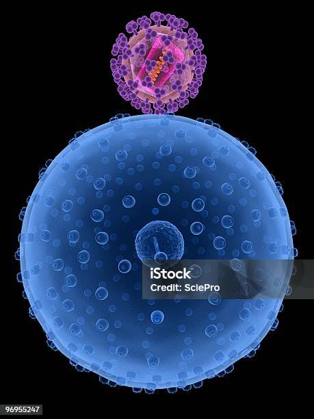 Wirus Komórek Wysokiej Drobnoustroje - zdjęcia stockowe i więcej obrazów AIDS - AIDS, Bez ludzi, Biologia - Nauka